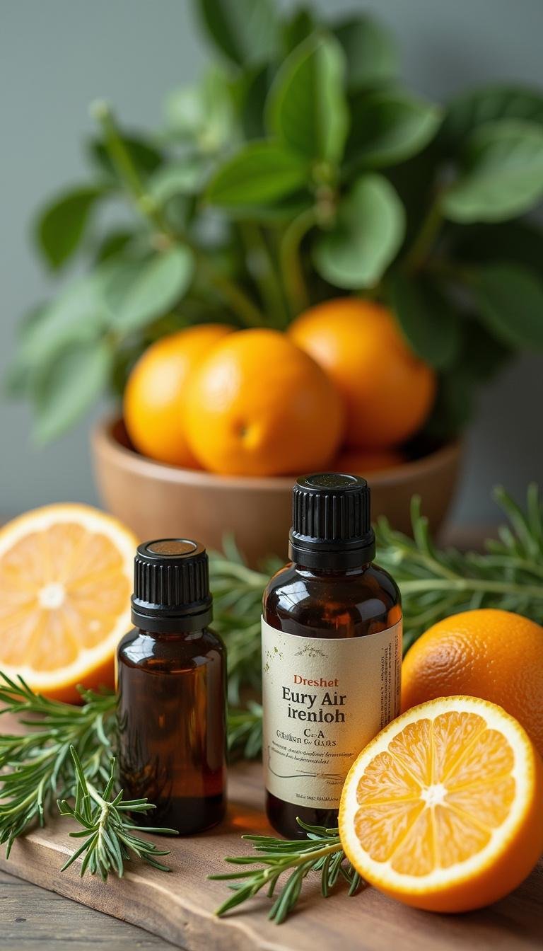 Natural ingredients for homemade car air freshener such as citrus, herbs, and essential oils