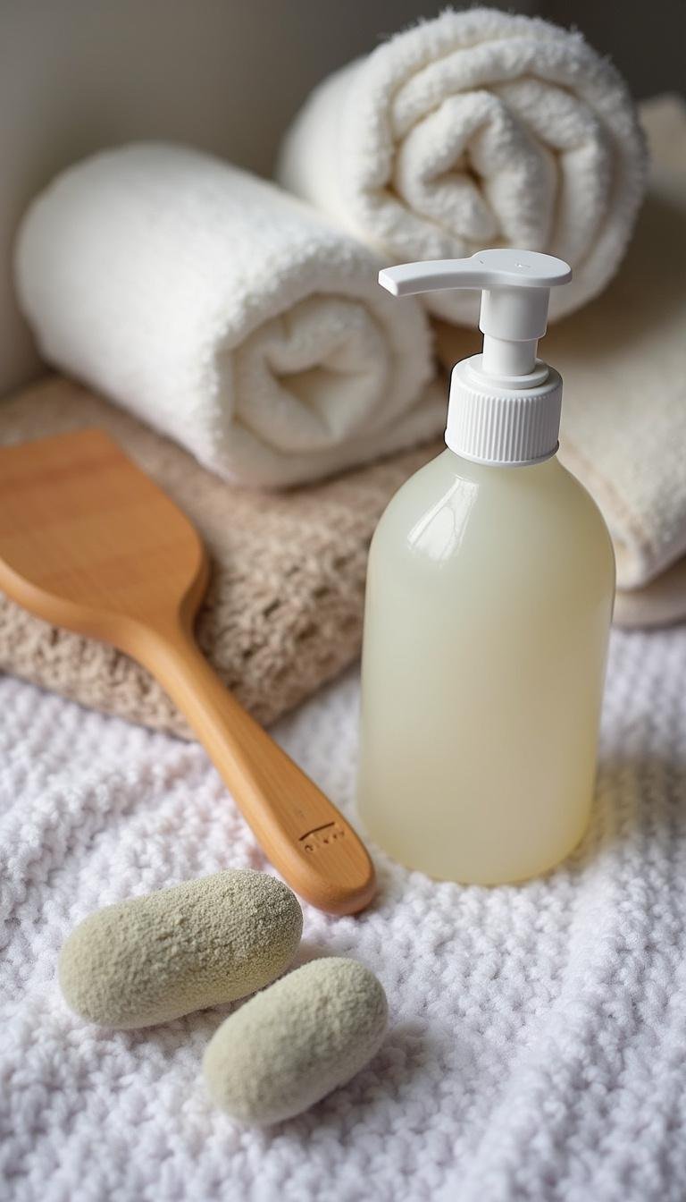 Collection of DIY foot care tools and ingredients for healing cracked heels and dry feet