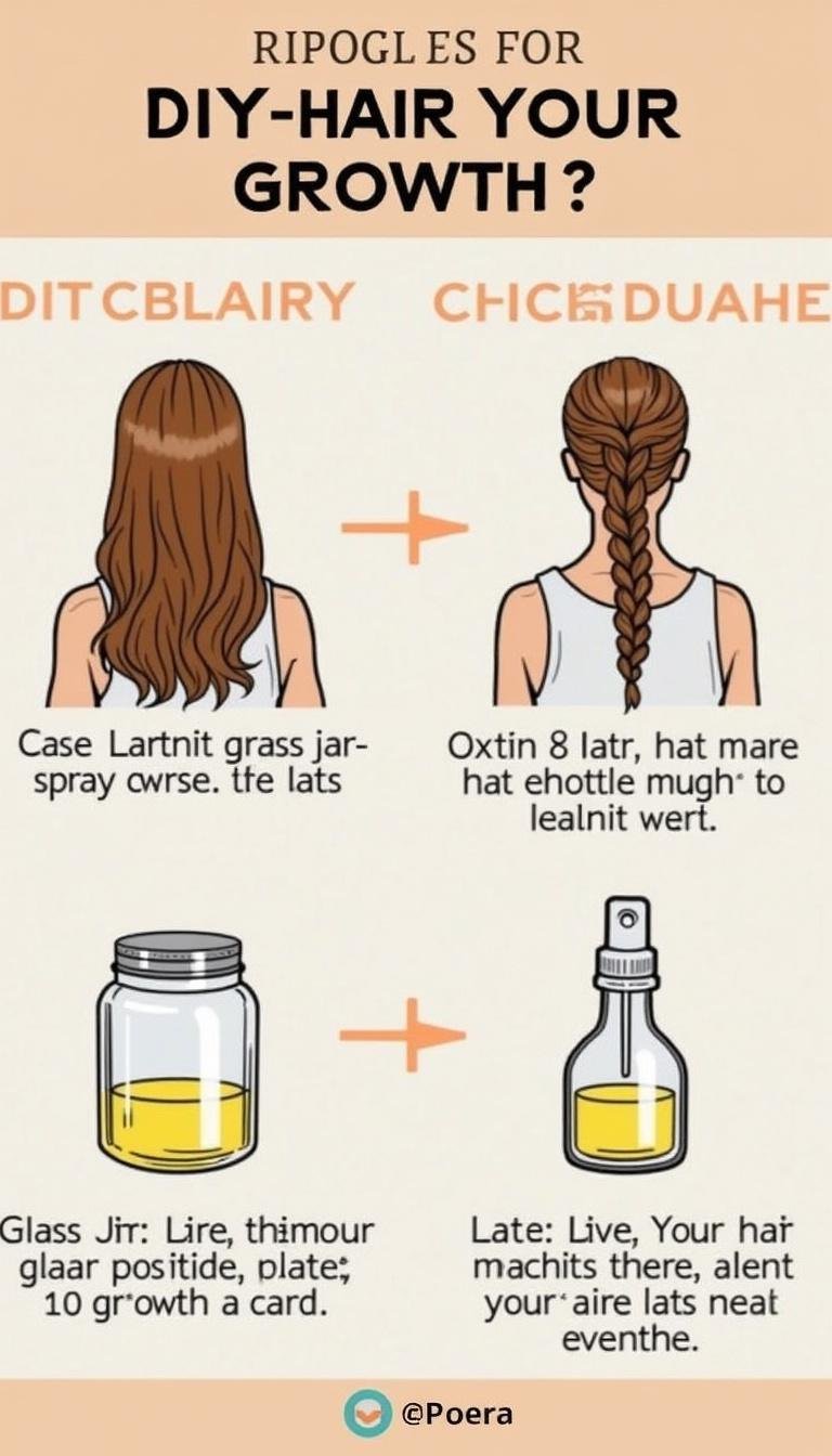 Infographic demonstrating steps to make homemade hair growth spray