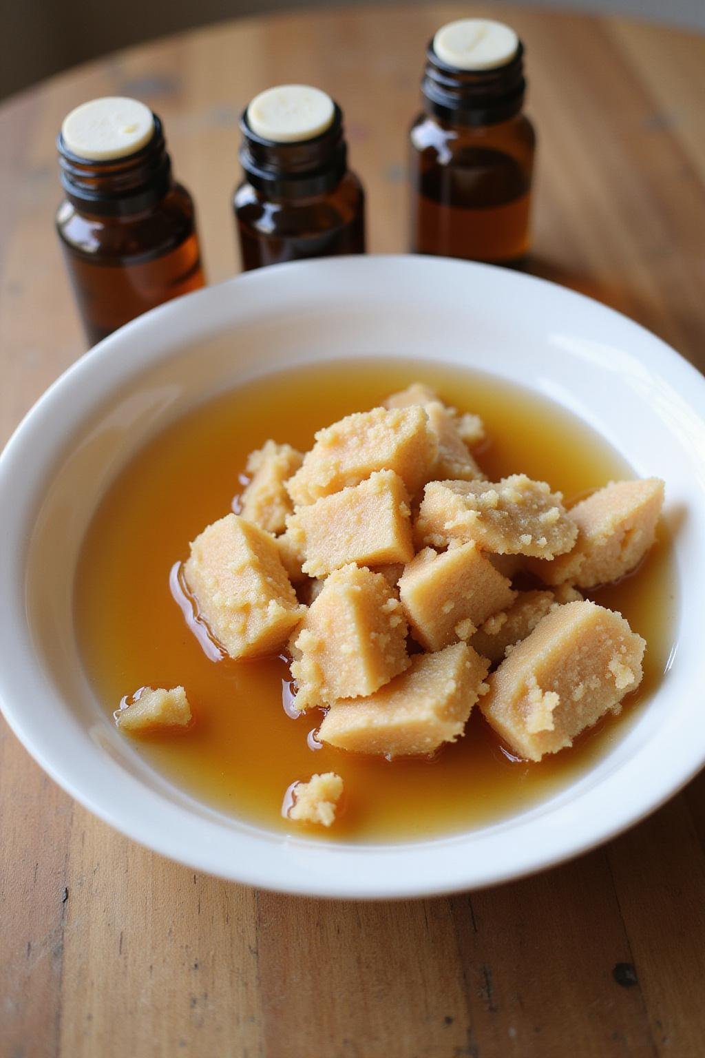 Image of a natural scalp scrub mixture in a bowl, showcasing ingredients like honey, sugar, and oil for hair health