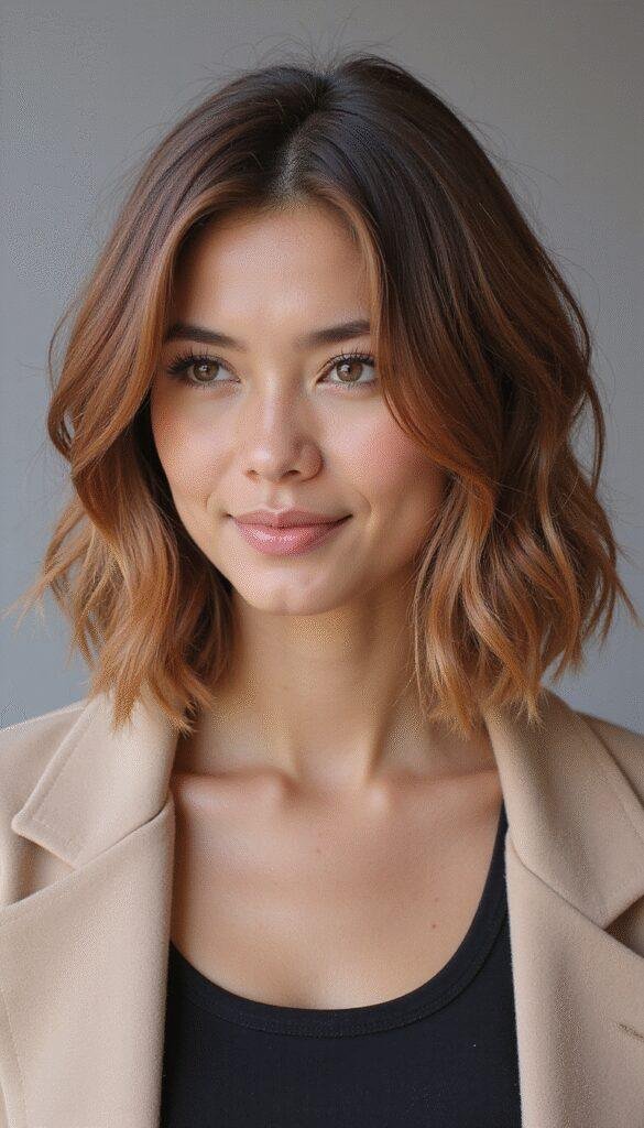 A diverse group of women showcasing various short layered haircuts in a stylish setting, with vibrant and natural hair colors, arranged in a balanced composition highlighting different lengths and textures, with soft lighting emphasizing the hair's volume and shine