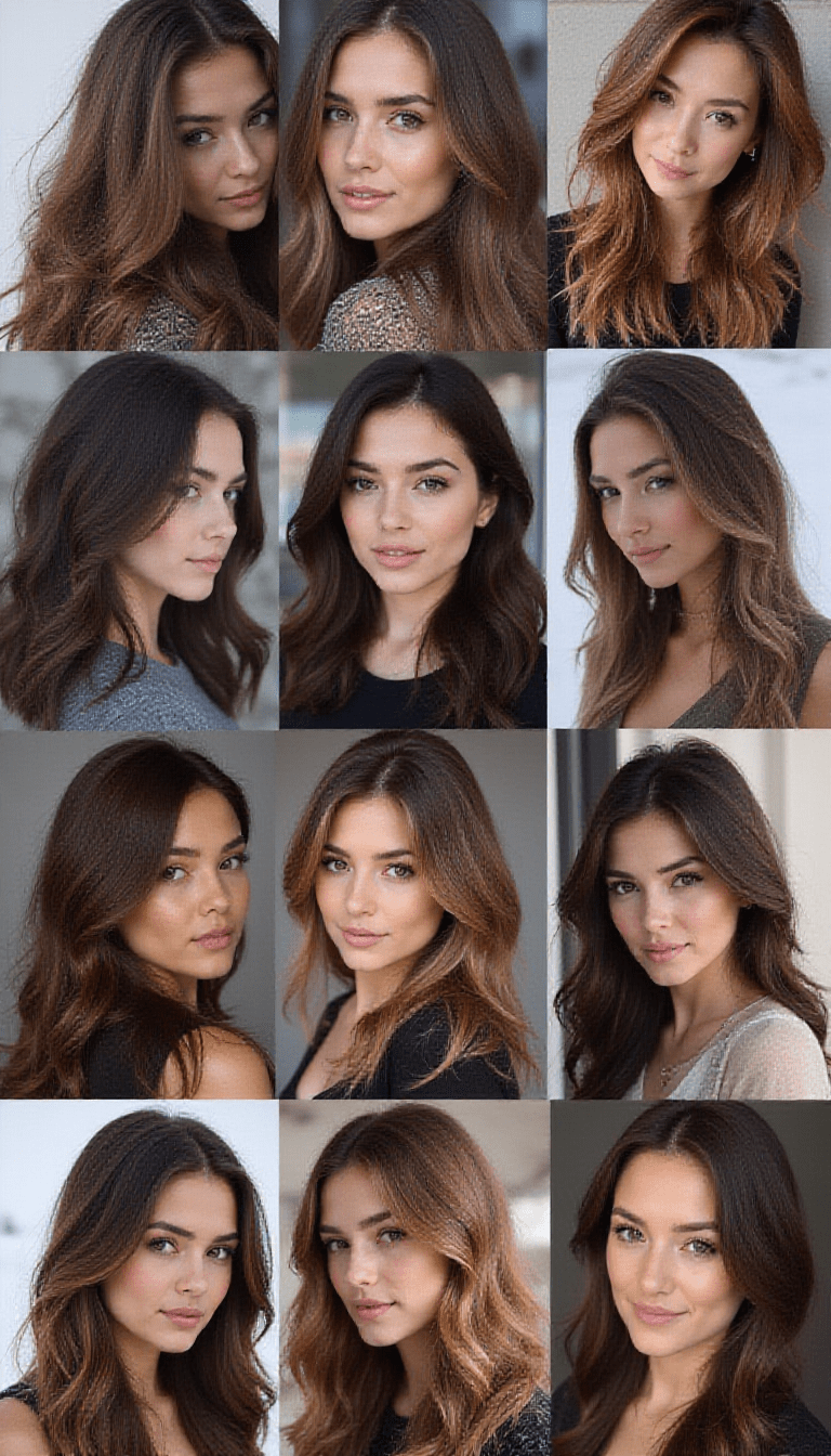 A stylish woman with medium-length, voluminous thick hair styled in soft waves, standing outdoors against a backdrop of greenery, with a bright, natural lighting highlighting her textured hair and fashionable outfit.
