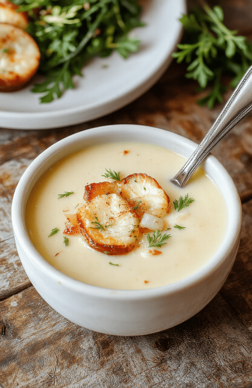 A warm bowl of French Onion Soup topped with melted cheese and crispy baguette slices, steam rising, set on a rustic wooden table with a cozy autumn backdrop, rich golden caramelized onions visible, inviting and hearty presentation.