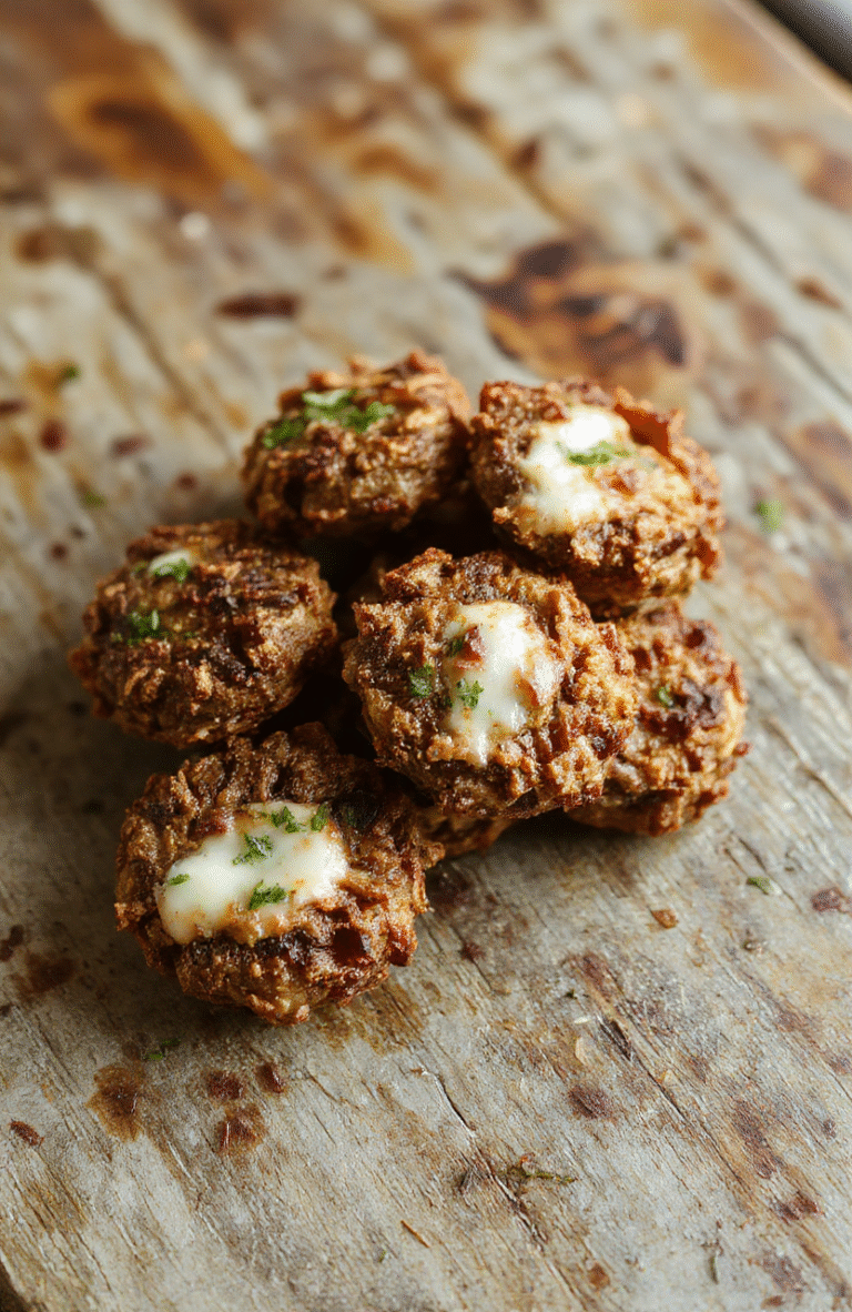 Golden crispy mushrooms coated with ranch seasoning on a white plate, garnished with fresh herbs, served on a rustic wooden table, textured and inviting.