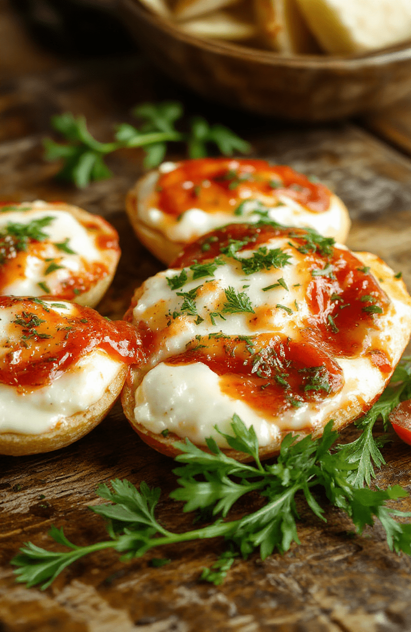 A vibrant bowl of Caprese dip with sliced cherry tomatoes, fresh mozzarella balls, and basil leaves drizzled with balsamic glaze, arranged on a rustic wooden platter with a sprinkle of herbs, vibrant colors, and a creamy texture highlighted.